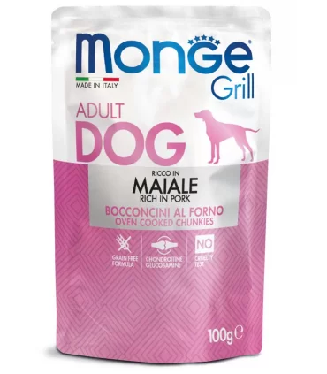 Monge cane grill maiale in busta 100 gr