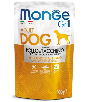 Monge cane grill pollo e tacchino in busta 100 gr