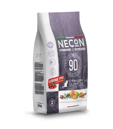 Necon natural wellness gatto adult sterilizzato urine ph maiale e riso 1,5 kg