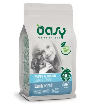 Oasy cane puppy & junior one protein small & mini agnello 800 gr