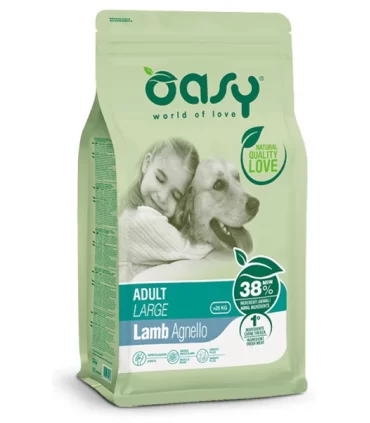 Oasy cane adult large agnello 12 kg