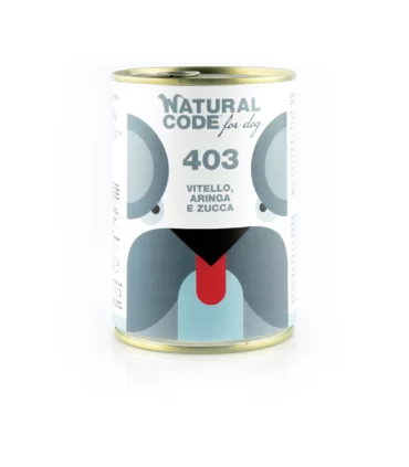 Natural code 403 cane vitello aringhe e zucca 400 gr