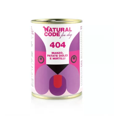 Natural code 404 cane manzo patate dolci e mirtilli 400 gr
