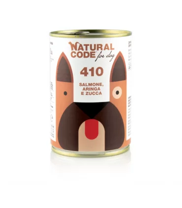 Natural code 410 cane salmone aringa e zucca 400 gr