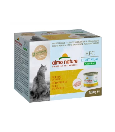 Almo nature hfc light meal natural gatto adult filetto di pollo 4 x 50 gr