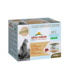 Almo nature hfc light meal natural gatto adult tonno e gamberetti 4 x 50 gr