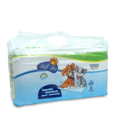 Puff Pet Tappetini assorbenti profumati 60x60 con adesivi 30 pz