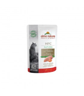 Almo nature hfc natural gatto pollo e gamberetti busta 55 gr