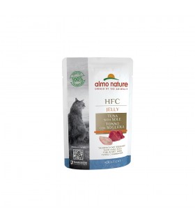 Almo nature hfc jelly gatto con tonno e sogliola busta 55 gr