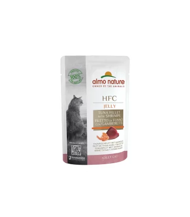 Almo nature hfc jelly gatto con tonno e gamberetti busta 55 gr
