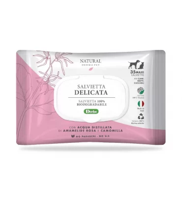 Natural derma pet salvietta delicata 35 pz