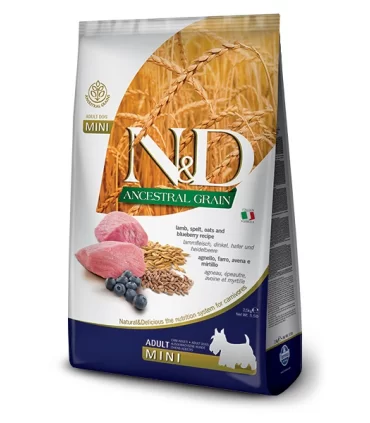 Farmina n&d ancestral grain cane mini farro avena agnello mirtillo 2,5 kg