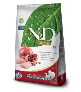 Farmina n&d prime cane adult medium maxi pollo e melograno12 kg