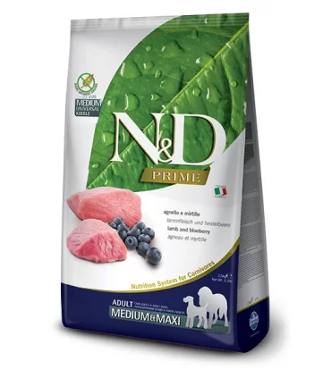 Farmina n&d prime cane adult medium maxi agnello e mirtillo 2,5 kg