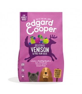 Edgard & Cooper Adult Carne Fresca Di Cervo E Anatra Allevata A Terra Senza Cereali 2,5 kg