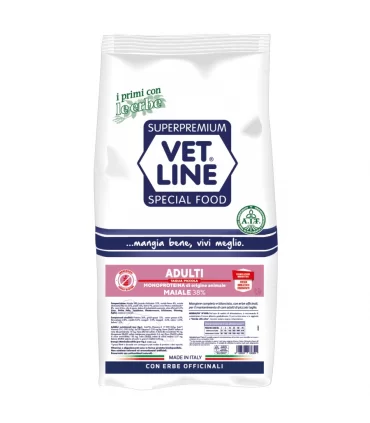 Vet Line cane adulto taglia piccola maiale 3 kg