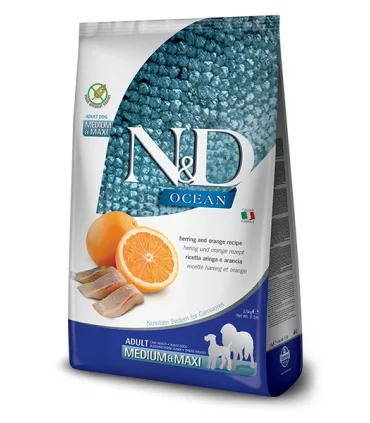Farmina n&d ocean cane medium & maxi aringa e arancia 12 kg