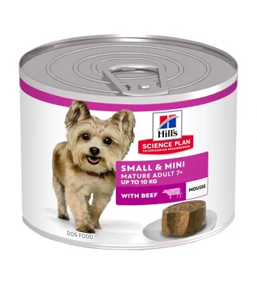 Hill's Science Plan SMALL & MINI Mousse MATURE ADULT alimento per cani umido con Manzo 200 gr