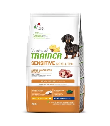 Natural Trainer sensitive no gluten cane small & toy adult anatra 2 kg