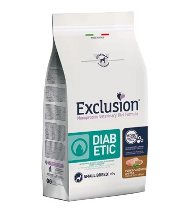 Exclusion diet formula diabetic maiale sorgo e piselli small breed 2 kg