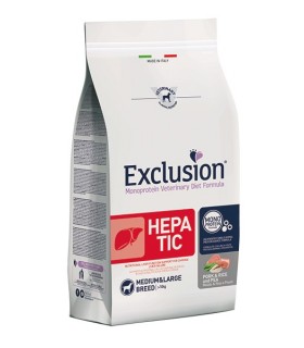 Exclusion diet formula hepatic maiale riso e piselli medium large breed 12 kg