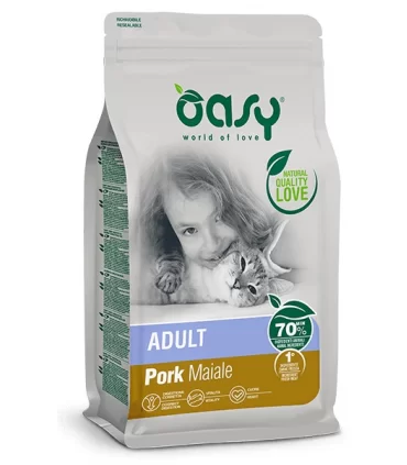 Oasy gatto lifestage adult maiale 1,5 kg