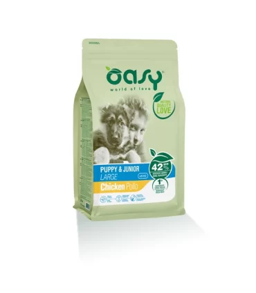 Oasy cane puppy & junior large pollo 12 kg
