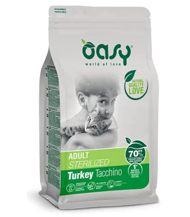 Oasy gatto lifestage adult sterilized tacchino 1,5 kg