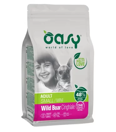 Oasy cane adult one protein small mini cinghiale 800 gr