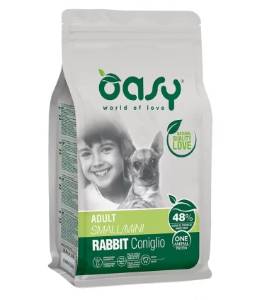 Oasy cane adult one protein small mini coniglio 2,5 kg