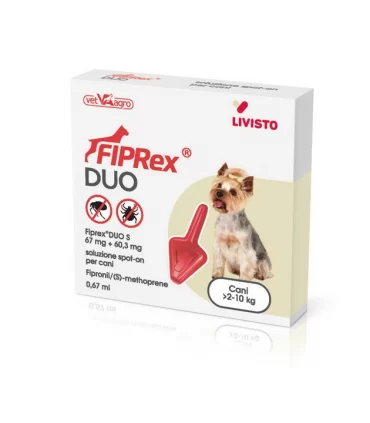 Livisto Fiprex duo S cani 2-10 kg 1 pipetta 0,67 ml