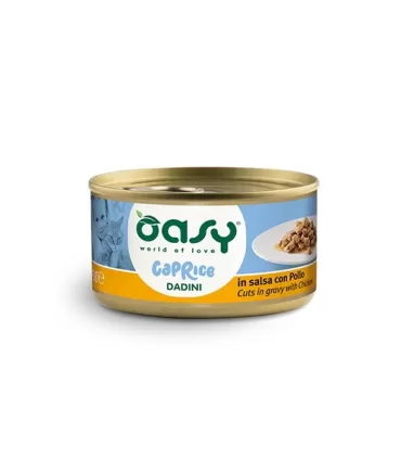 Oasy caprice gatto dadini in salsa con pollo 85 gr