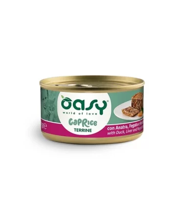 Oasy caprice gatto terrina con anatra fegato e verdure 85 gr