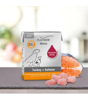 Platinum cane menu tacchino e salmone 375 gr
