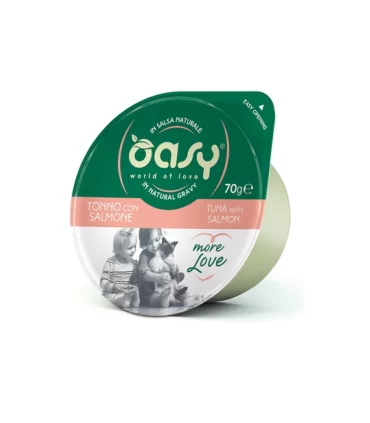 Oasy gatto more love tonno con salmone cup 70 gr