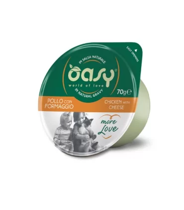 Oasy gatto more love pollo con formaggio cup 70 gr