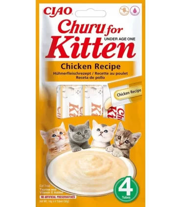 Inaba cat churu kitten pollo 14x4 tubi 56 gr