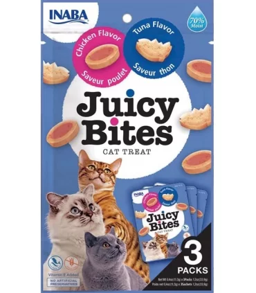 Inaba cat juicy bites pollo tonno 11,3x3 tubi 33,90 gr