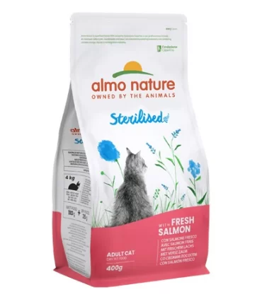 Almo nature holistic gatto adult sterilised con salmone fresco 400 gr