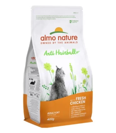 Almo nature holistic gatto adult anti hairball con pollo fresco 400 gr