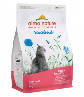 Almo nature holistic gatto adult sterilised con salmone fresco 2 kg