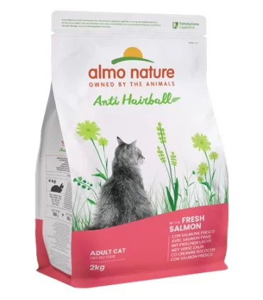 Almo nature holistic gatto adult anti hairball con salmone fresco 2 kg