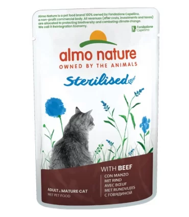 Almo nature gatto sterilised manzo bustina 70 gr
