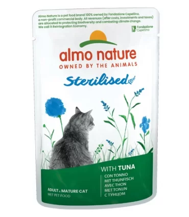 Almo nature gatto sterilised tonno bustina 70 gr