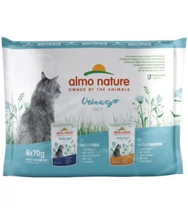 Almo nature gatto urinary help pesce e pollo multipack 6 x 70 gr