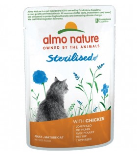 Almo nature gatto sterilised pollo bustina 70 gr