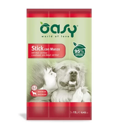 Oasy cane stick con manzo 3 x 12 gr