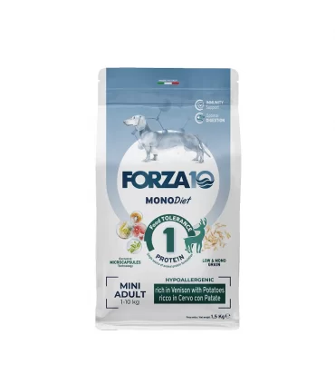 Forza 10 cane mono diet adult mini cervo con patate 1,5 kg