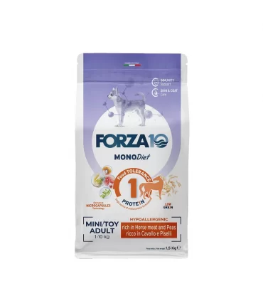 Forza 10 cane mono diet adult mini toy cavallo e piselli 1,5 kg