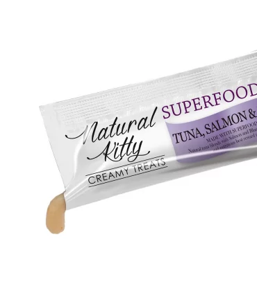Natural kitty cremosi tonno salmone e mirtilli 4x12 gr